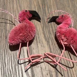 Set of 2 Pink Flamingo Ornaments
